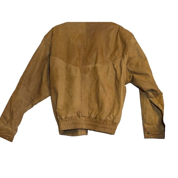 Pierce Arrow Vintage Bomber Jacket Real Leather Large Brown READ - Picture 8 of 8